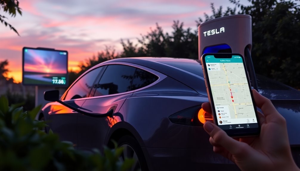 charging tesla at stations