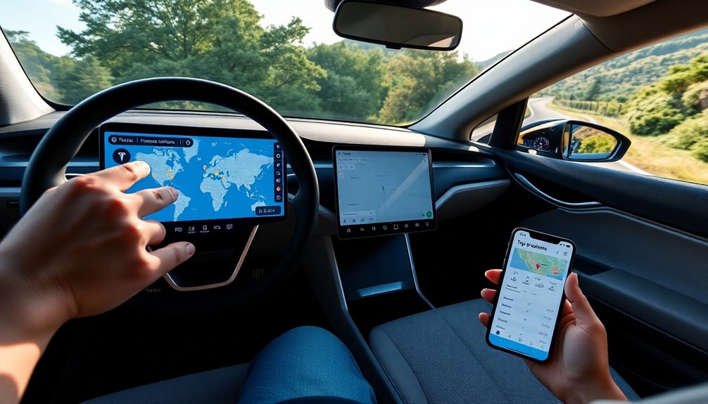 tesla trip planning apps