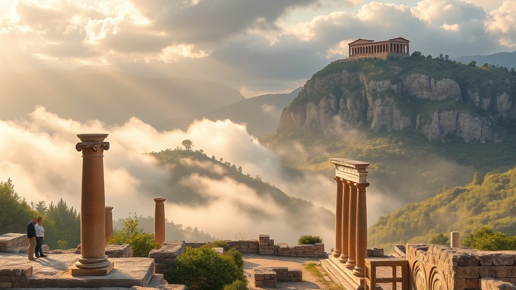 ancient ruins with mystical atmosphere