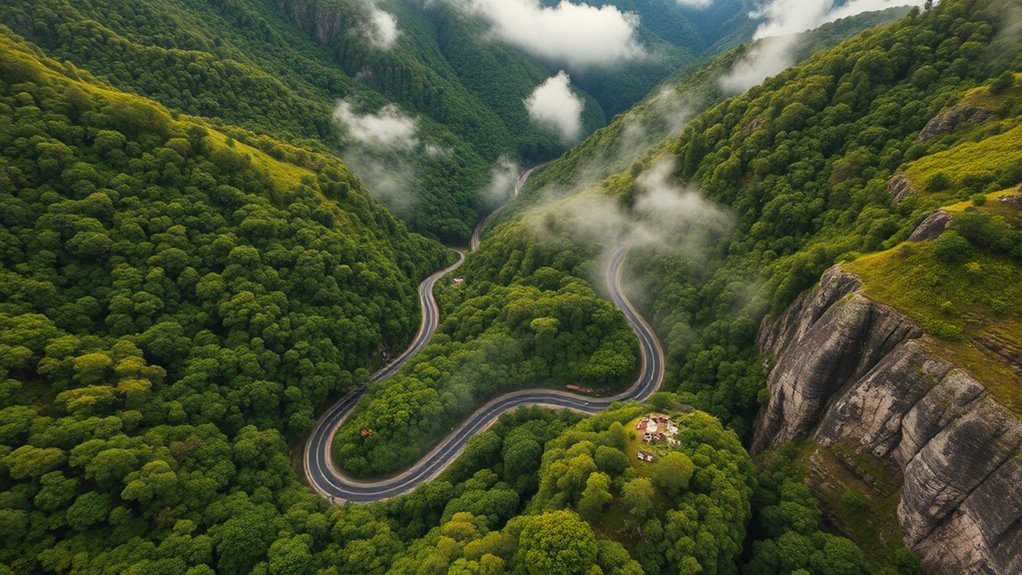 biodiverse lush mystical waterfalls