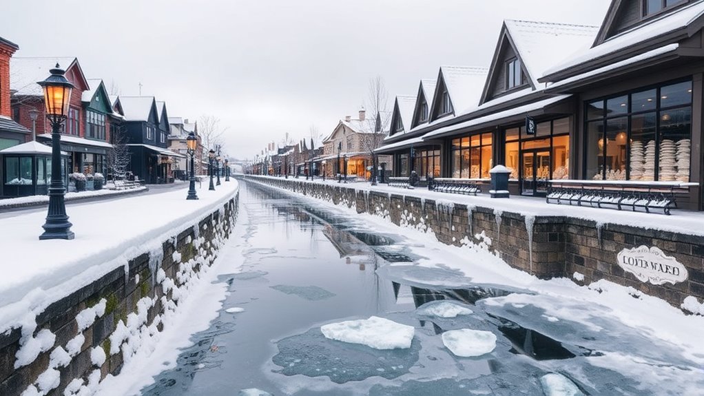 charming canal and glassware