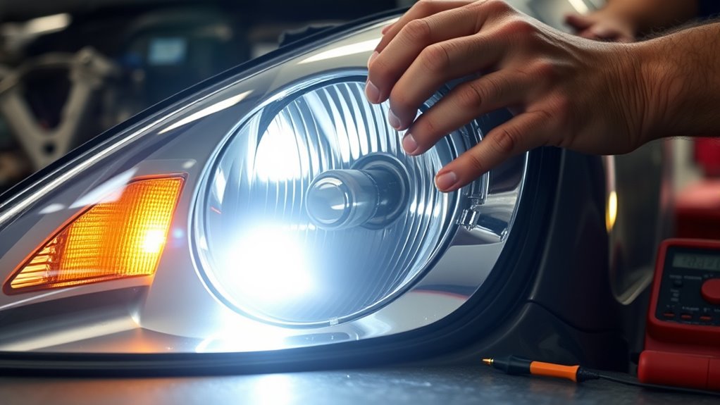 check bulbs and alignment