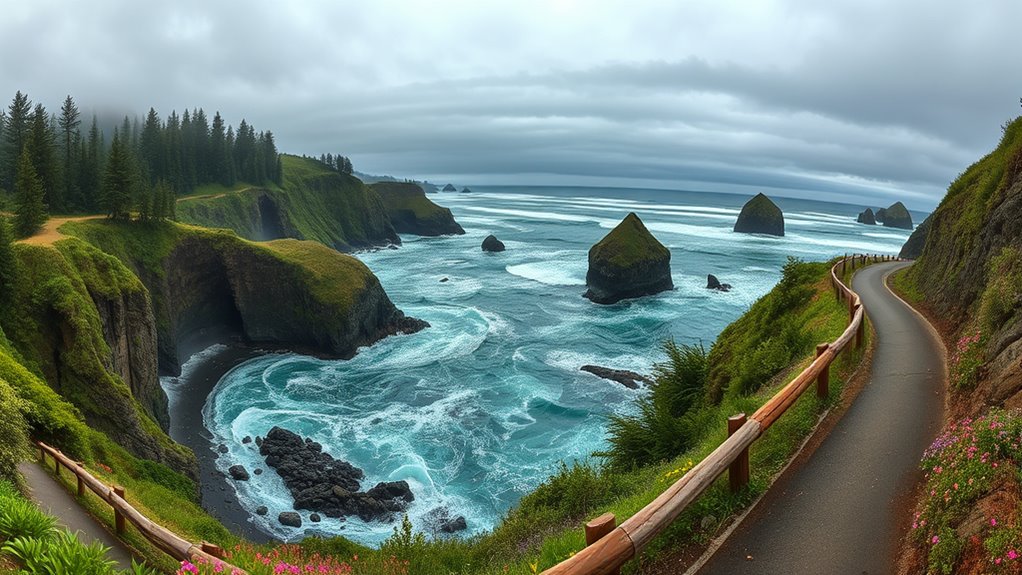 coastal cliffs and lighthouses