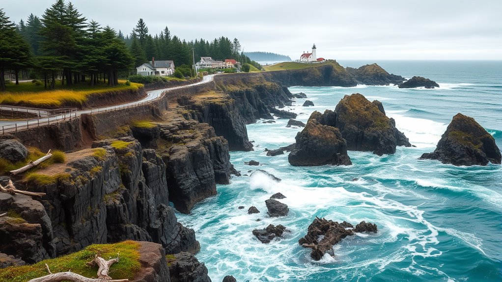 coastal towns and natural wonders