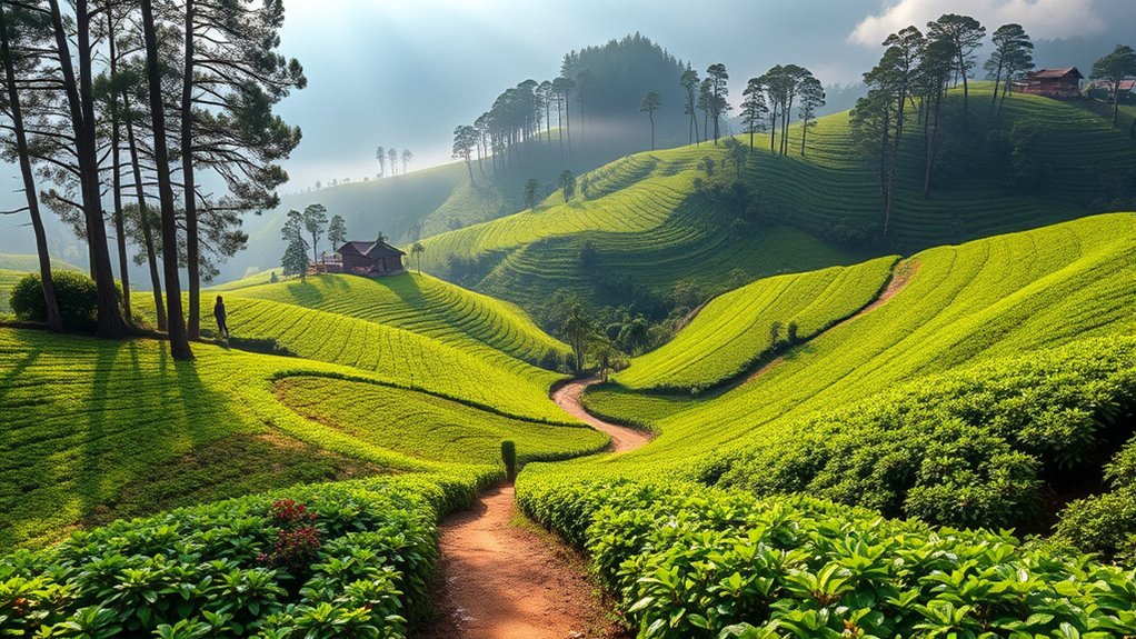 coffee and tea plantations
