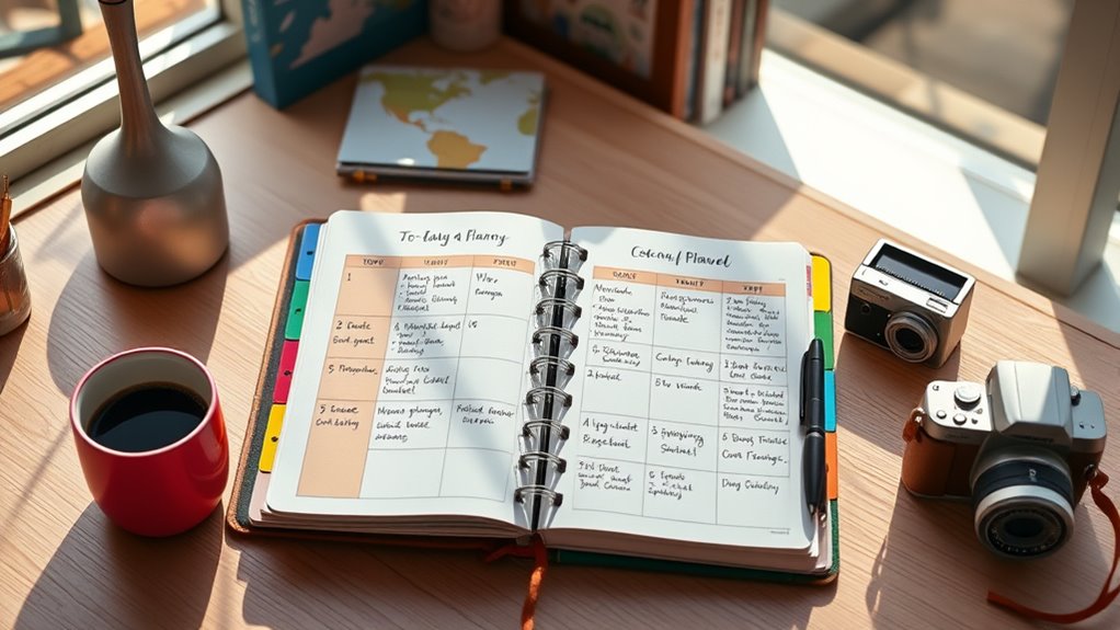 cross country travel planning calendar