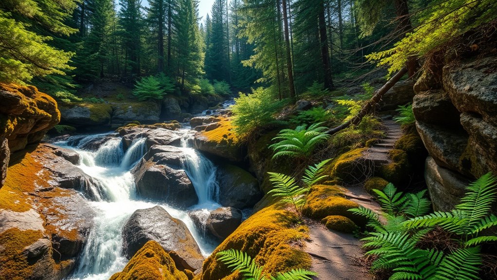 explore nearby waterfalls and trails