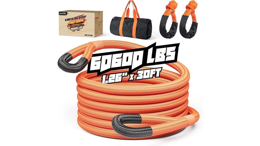 heavy duty 30ft orange tow rope