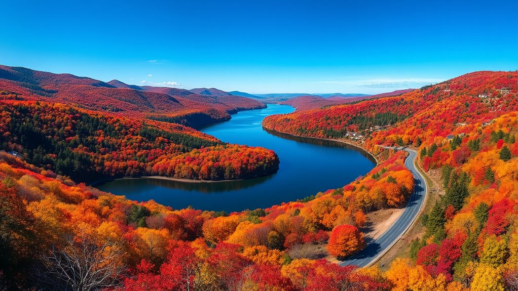 lakes foliage conway tranquility