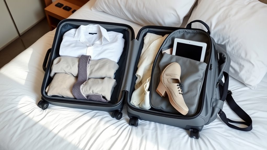 lightweight organized travel luggage