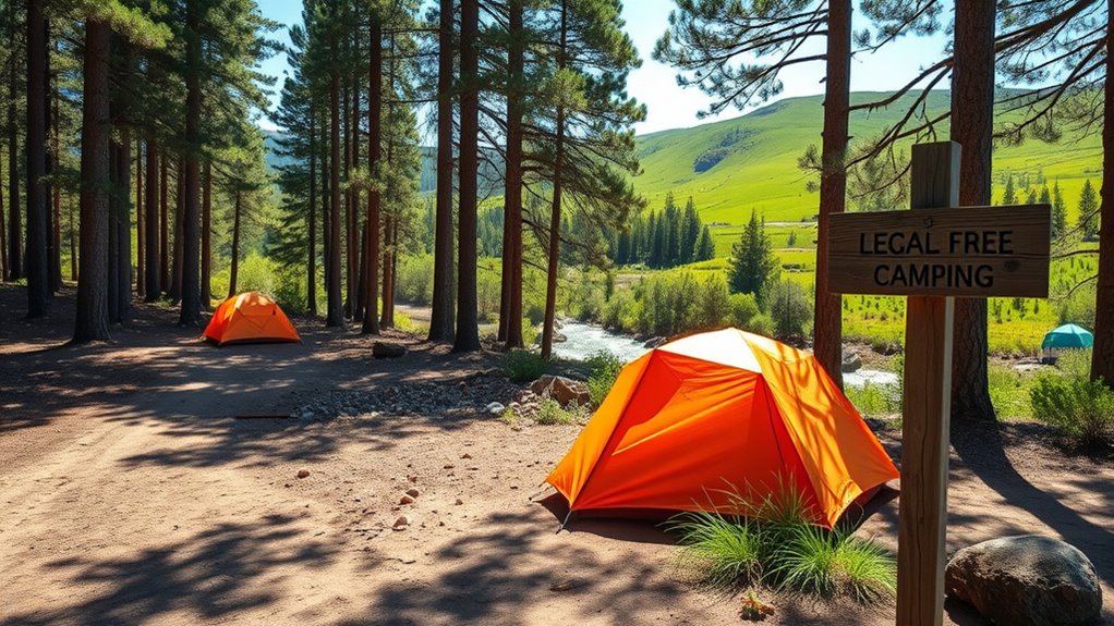 locate free legal campsites