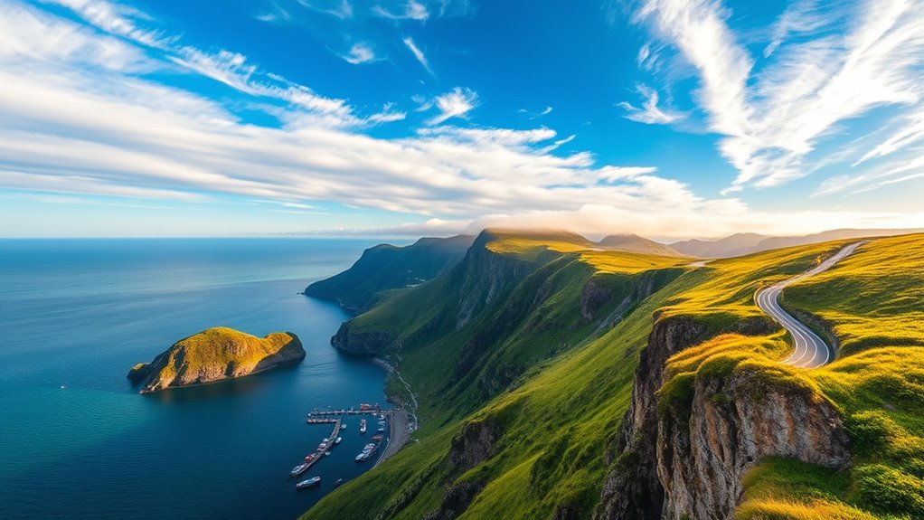 lush rugged coastal mountains
