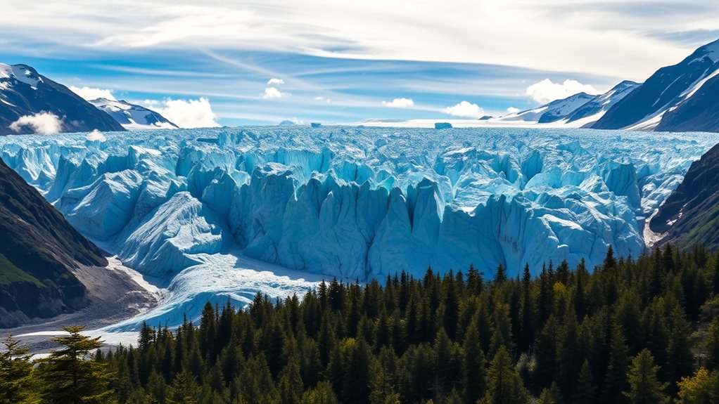majestic glacier calving spectacle