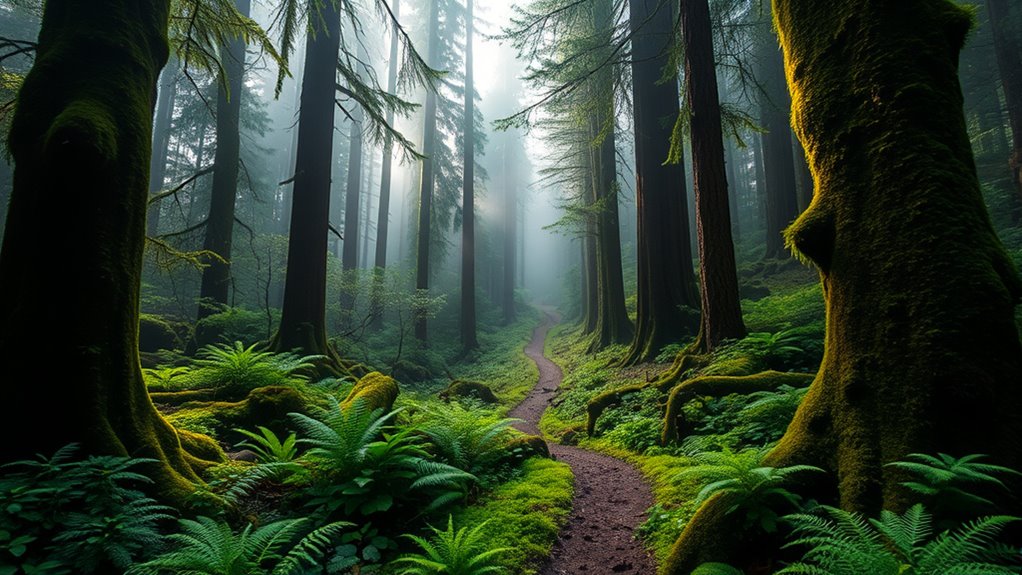 mossy ancient forest scenery