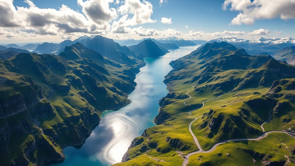 norwegian fjords and wildlife
