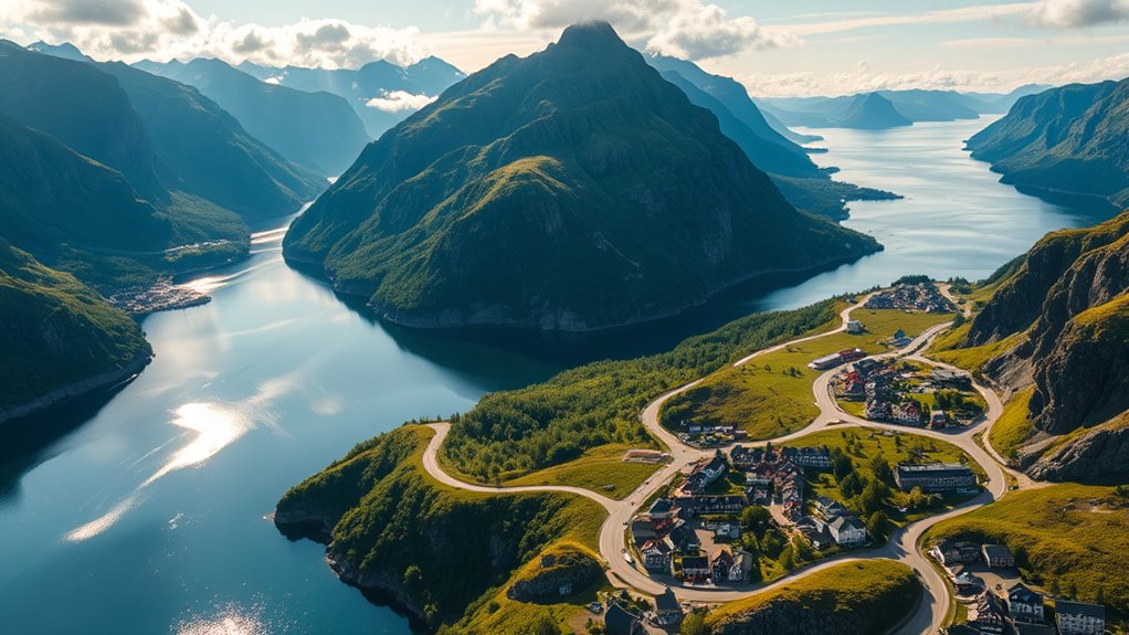 norwegian village scenic charm
