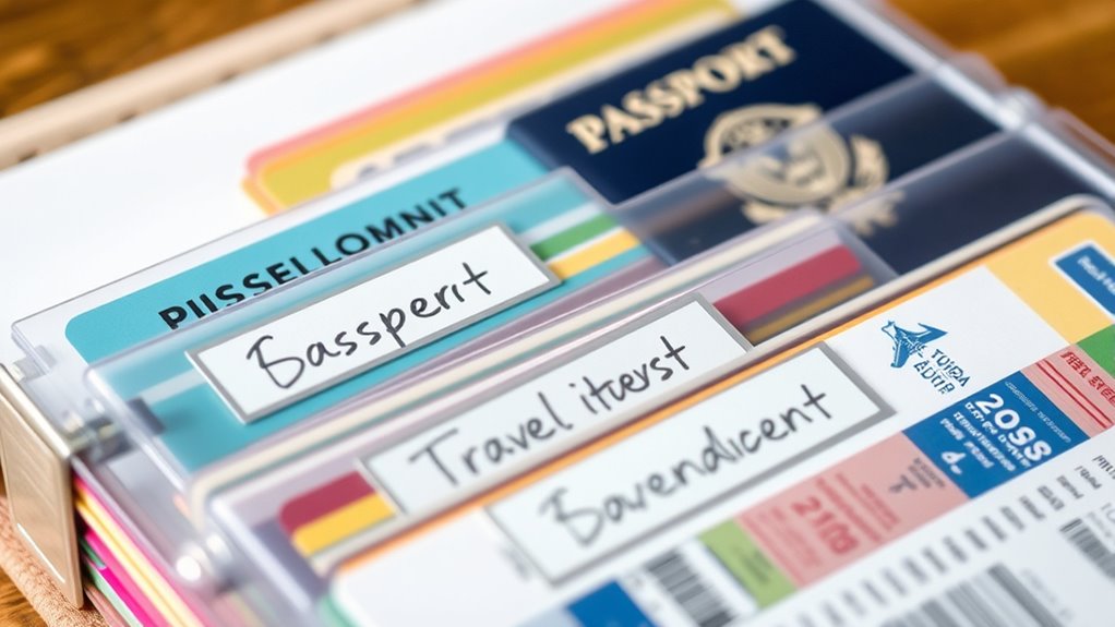 organized labeled travel documents