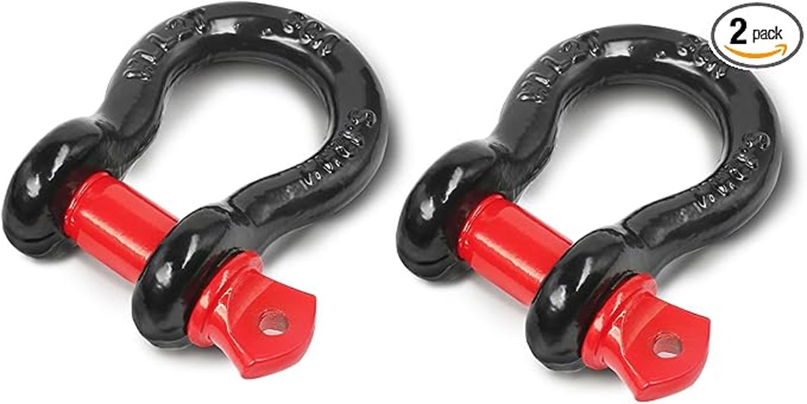 pair of 1 2 shackles