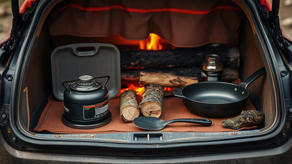 portable trunk campfire cooking
