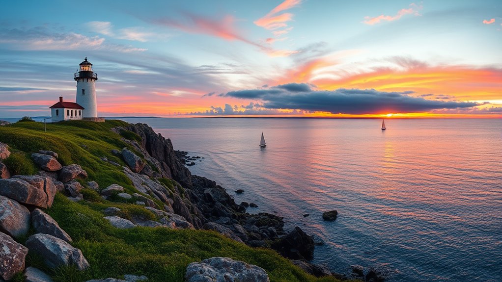 reflective maritime tranquil journey