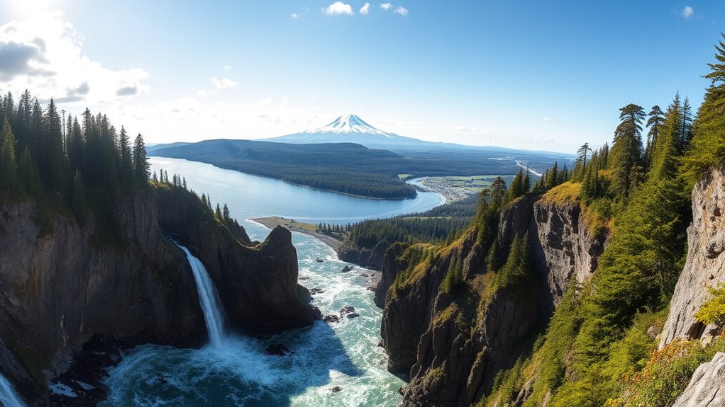 scenic drive with waterfalls