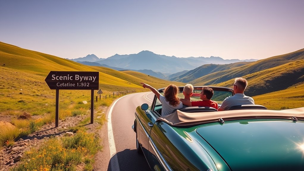 scenic family road trip