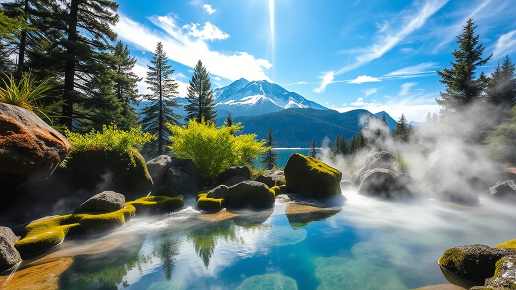 scenic mountain hot springs