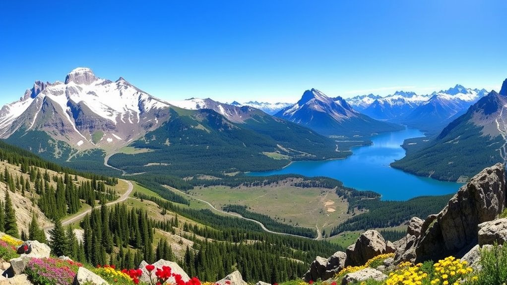 scenic mountain lakes views