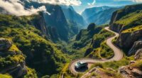 scenic mountain road journey