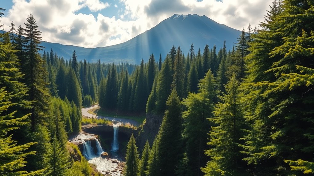 scenic mountain waterfalls vistas