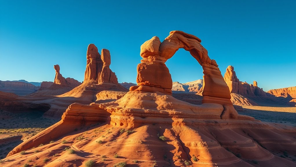 sedimentary layers shape arches