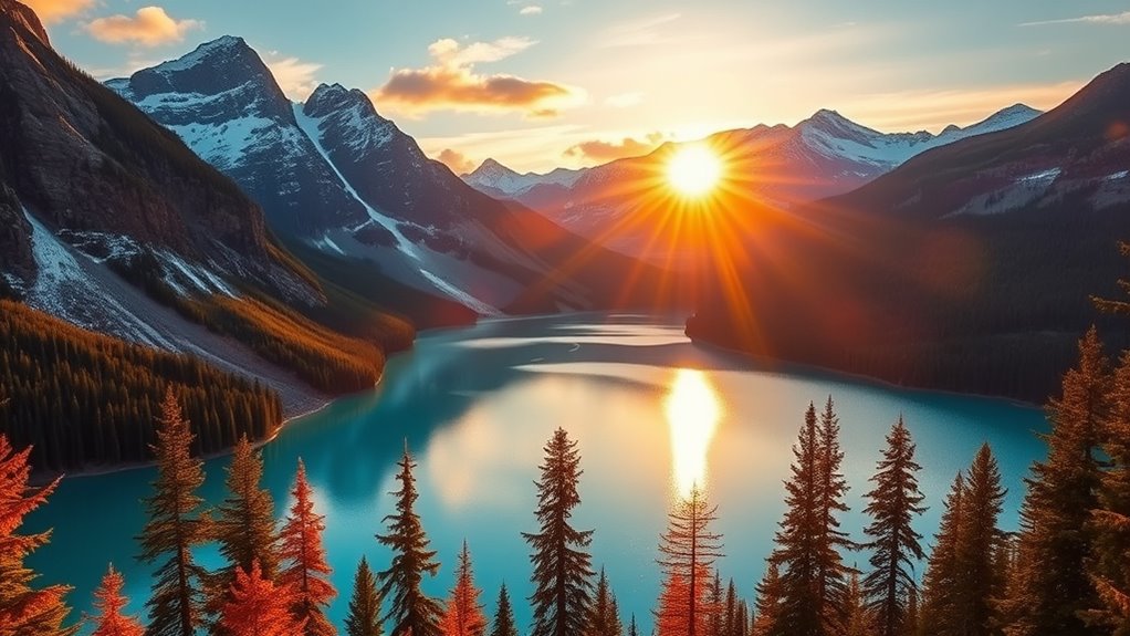sunrise reflections at lakes