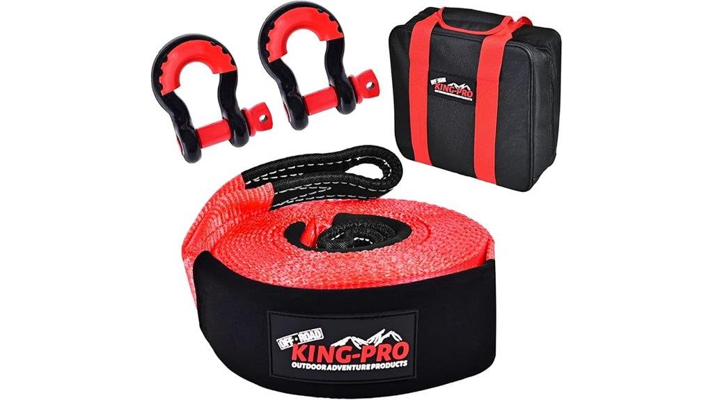 three 20ft recovery straps