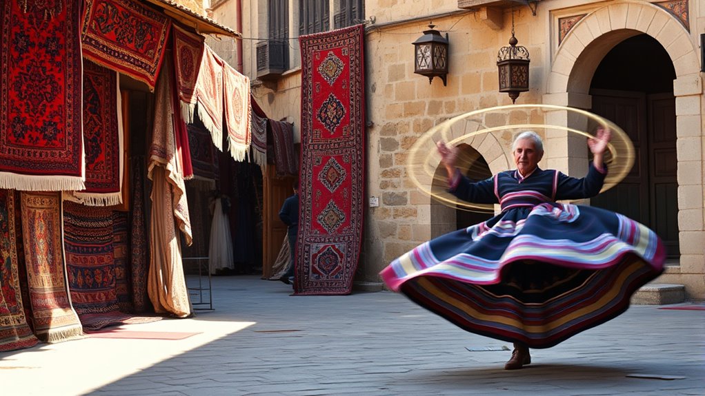 traditional rug making and whirling dervishes