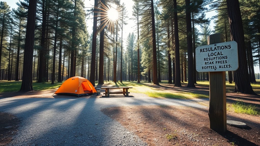 verify regulations before camping