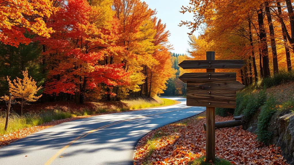vibrant autumn foliage drives