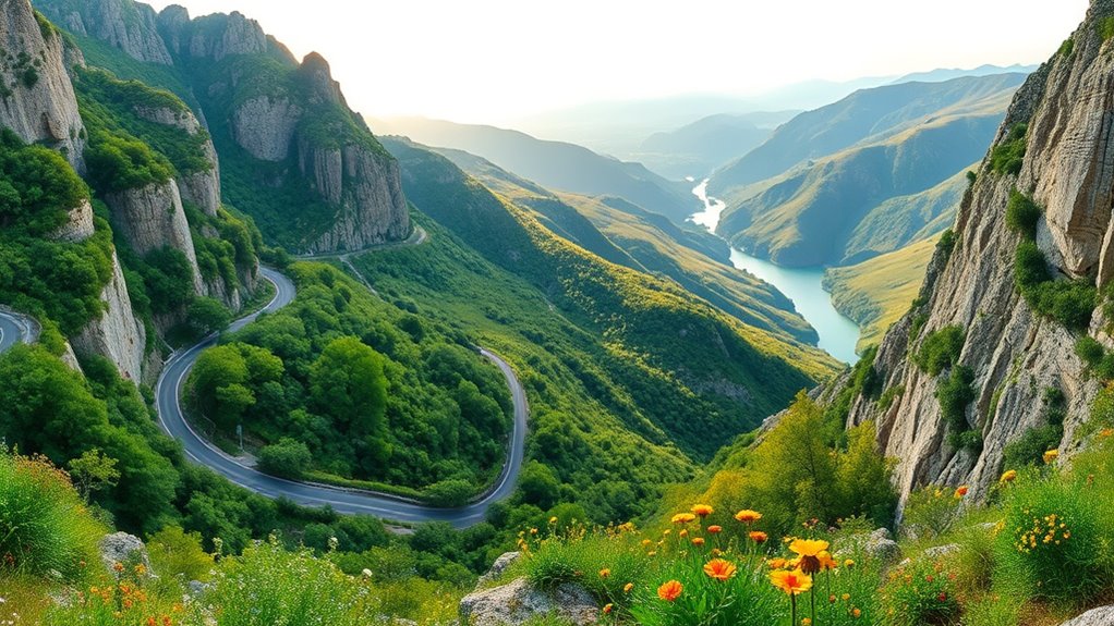 vibrant mountain and meadow scenery