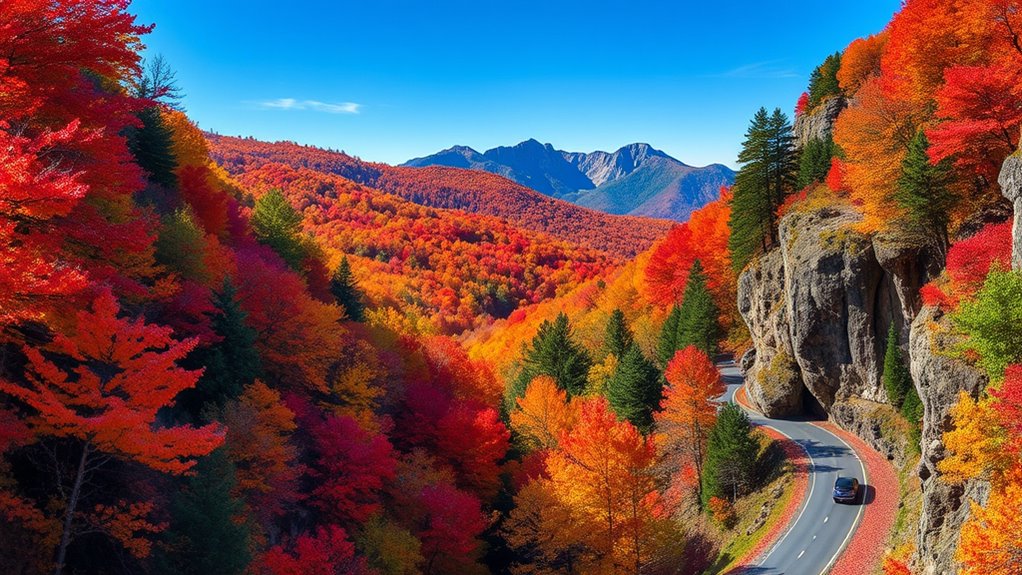 white mountains fall scenery