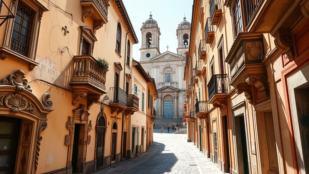 winding streets baroque architecture