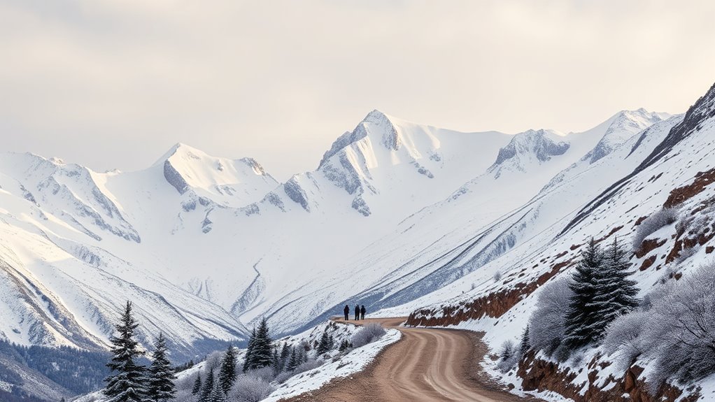 winter mountain crossing adventure