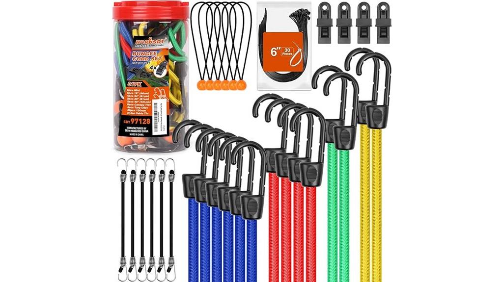 31 piece bungee cord set
