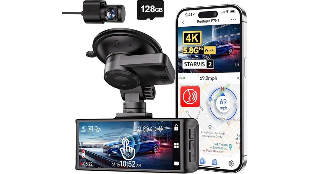 4k front rear dash cam
