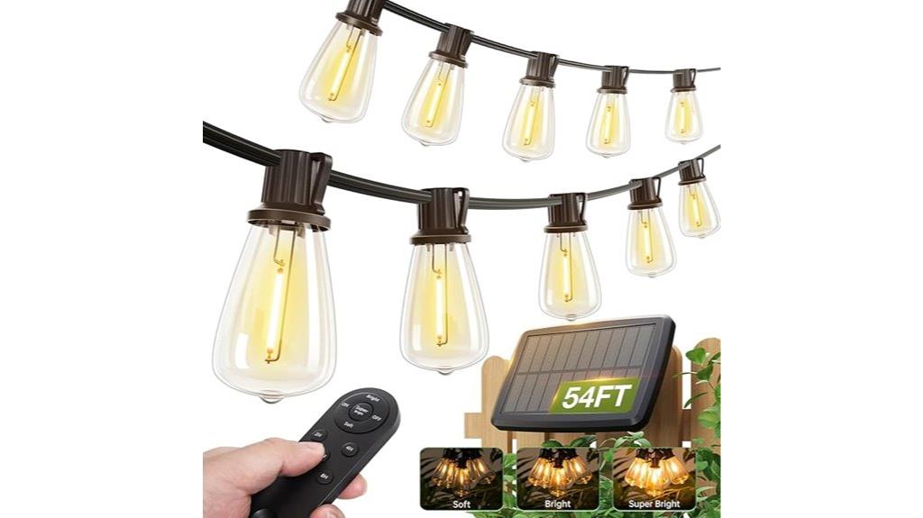 54ft waterproof solar string lights