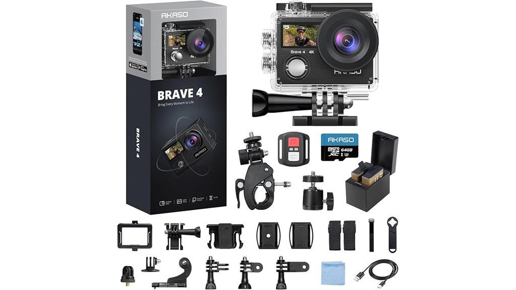 action camera with accessories