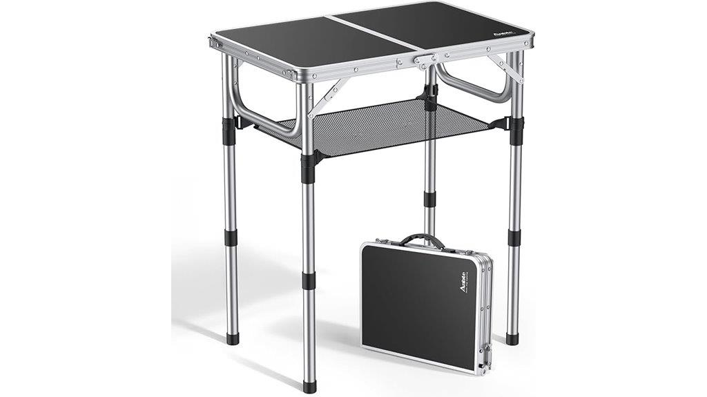 adjustable aluminum camping table