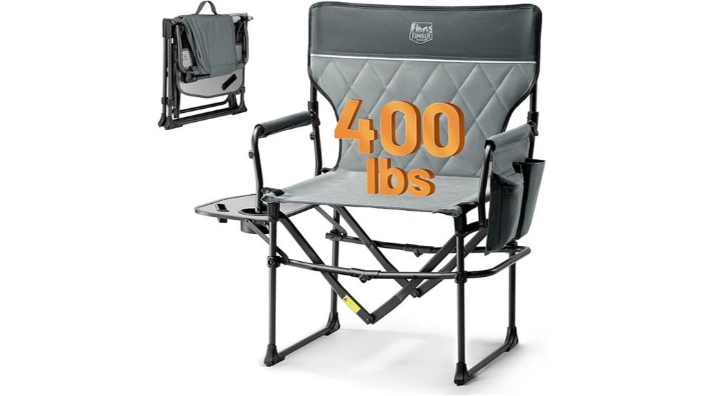 aluminum camping chair with side table