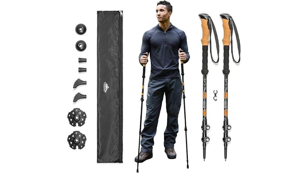 aluminum trekking poles with tips