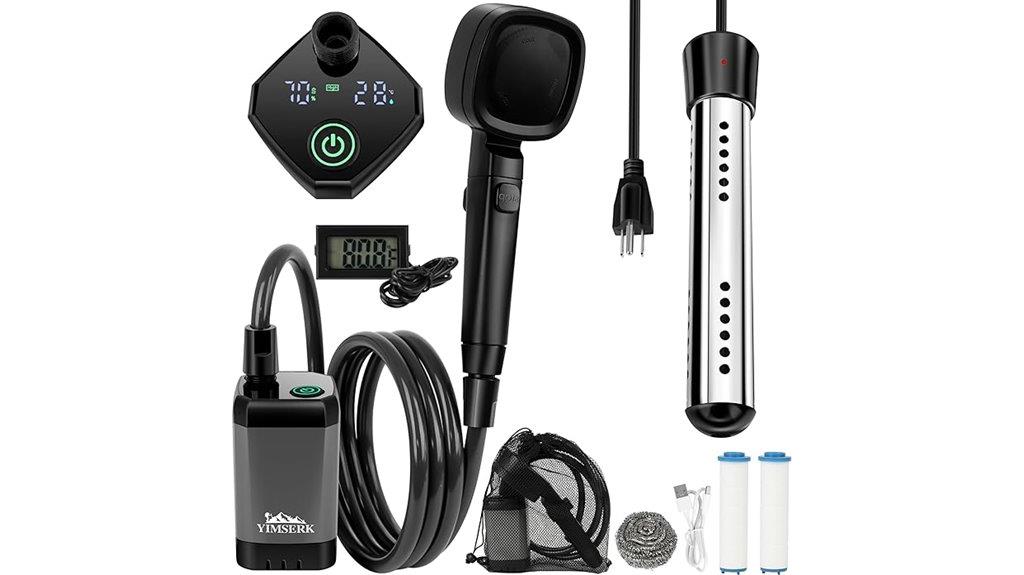 battery powered camping shower