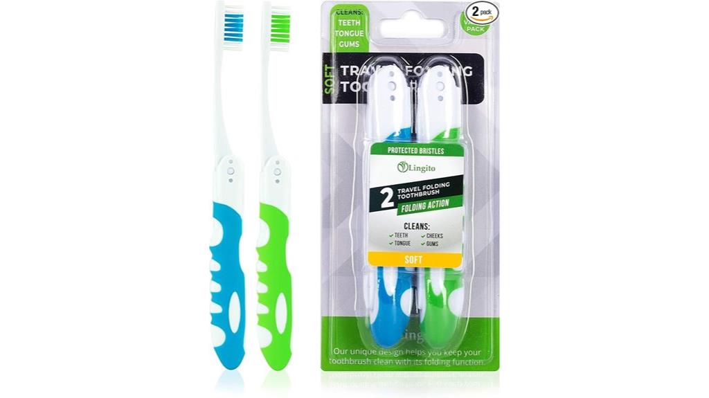 blue green travel toothbrush