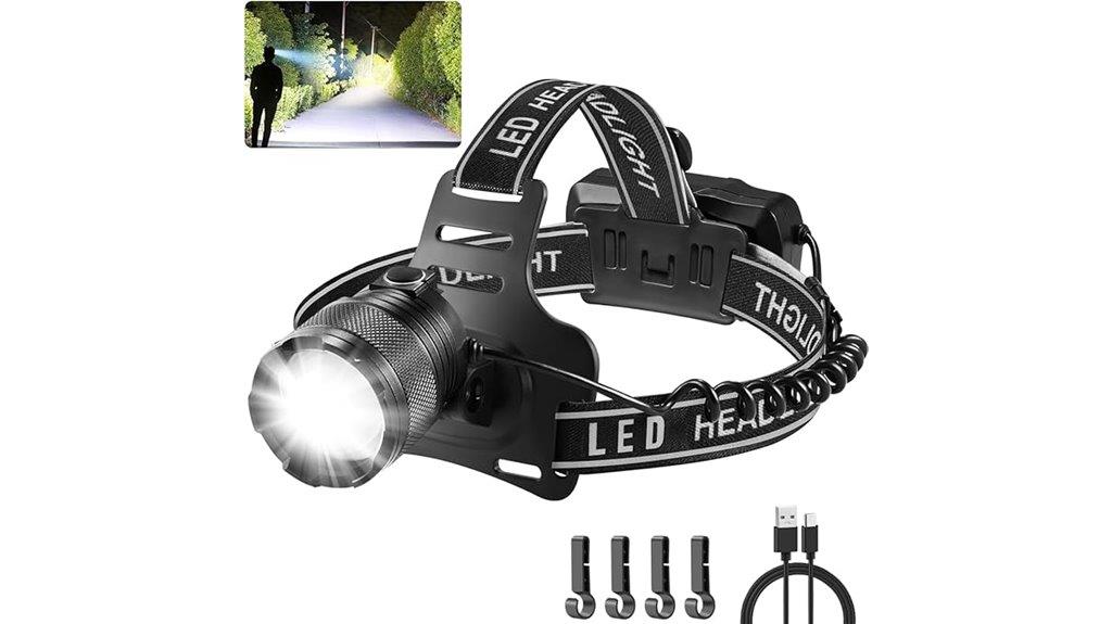 bright rechargeable aluminum headlamp